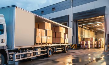 Truck being loaded with boxes LTL - Less Than truck Load